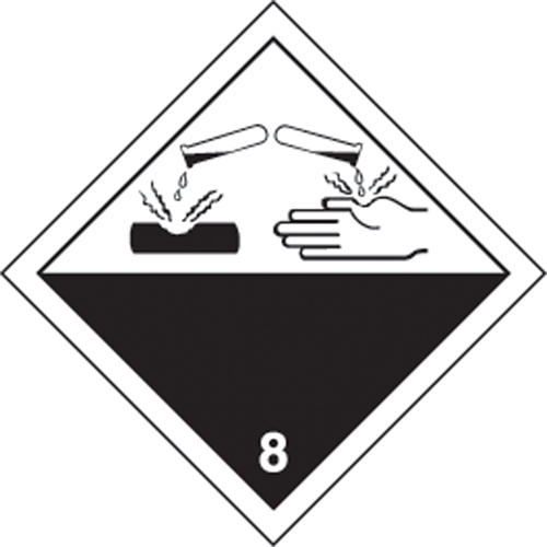 &eacute;tiquettes d'exp&eacute;dition TMD, Classe 8, Corrosifs, Papier OSI Industrial Sales