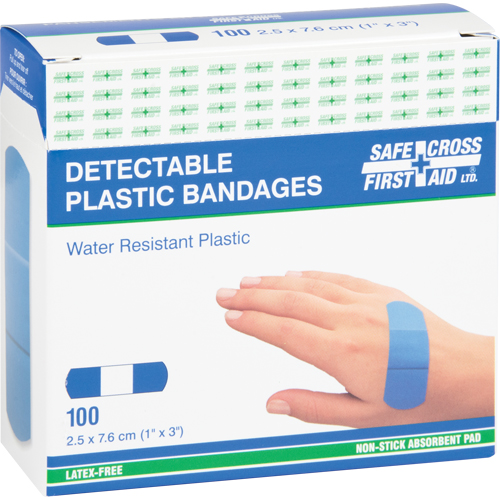 Bandages, Rectangular/Square, 3", Plastic Metal Detectable, Sterile OSI Industrial Sales