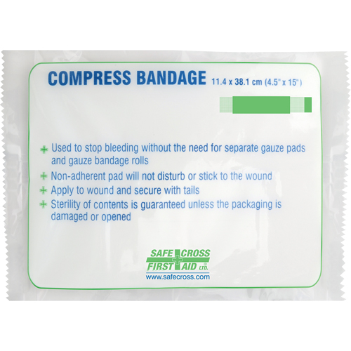 Pansement compressif grand format, 15" lo x 4-1/2" la OSI Industrial Sales