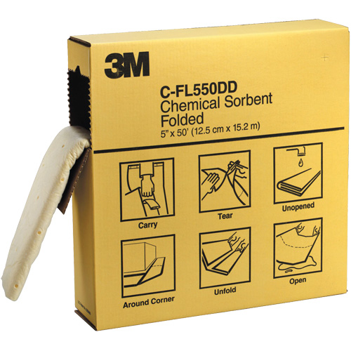 Folded Sorbents, Hazmat, 600" x 5", 10.5 gal. Absorbancy OSI Industrial Sales