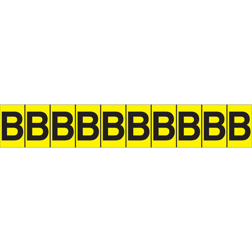 Individual Adhesive Letter Markers, B, 1" H, Black on Yellow OSI Industrial Sales