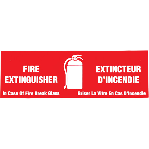"Fire Extinguisher / Extincteur d'incendie" Label, 2" x 6", Vinyl, Bilingual with Pictogram OSI Industrial Sales