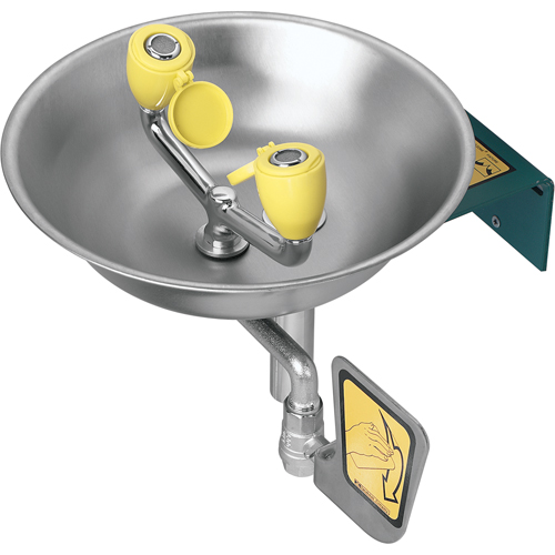 Eyewash Station, Wall-Mount Installation, Stainless Steel Bowl OSI Industrial Sales