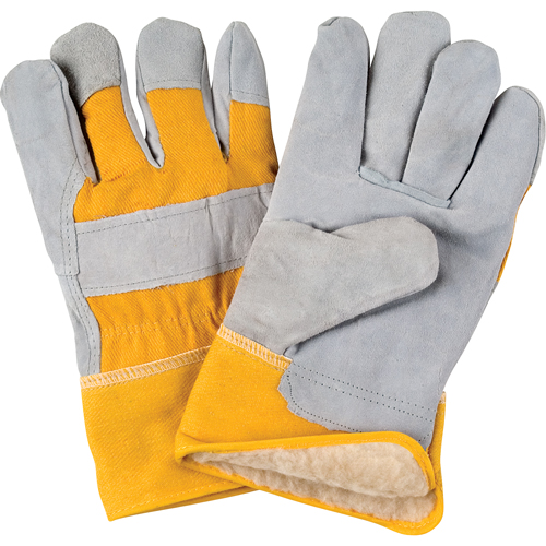 Gants d'ajusteur doubl&eacute;s pour l'hiver, 2T-Grand, Paume en Cuir de vache refendu, Doublure en Boa OSI Industrial Sales