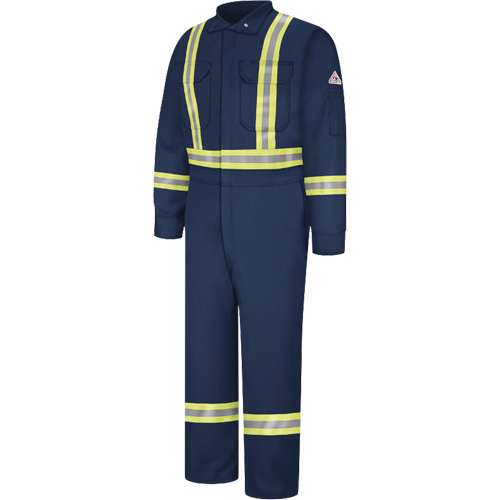 Combinaisons r&eacute;sistantes au feu avec bandes r&eacute;fl&eacute;chissantes, Taille 38, Bleu marine, 12,2 cal/cm² OSI Industrial Sales