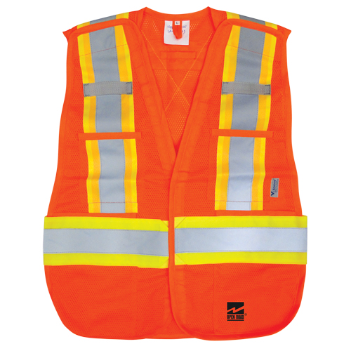 Open Road&reg; Tear Away Vest , High Visibility Orange, Polyester OSI Industrial Sales
