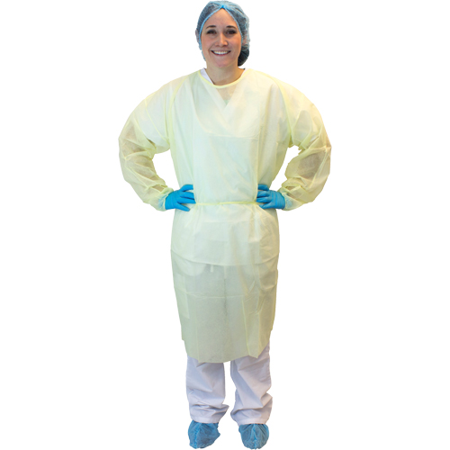 Isolation Gowns with Ties, X-Large, Yellow, Polypropylene OSI Industrial Sales