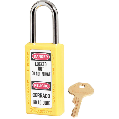 411 Zenex Safety Padlocks, Yellow, Keyed Alike, Thermoplastic, 1-1/2" Width OSI Industrial Sales