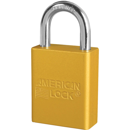 American Lock&reg; Safety Padlocks, Yellow, Keyed Alike, Aluminum, 1-1/2" Width OSI Industrial Sales