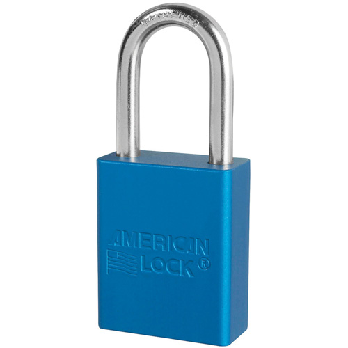 Cadenas de s&eacute;curit&eacute; American Lock, Bleu, Cl&eacute;s identiques, Aluminium, Largeur de 1-1/2" OSI Industrial Sales