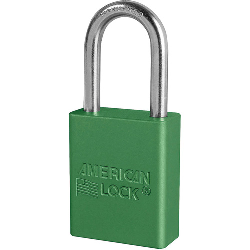 Cadenas de s&eacute;curit&eacute; American Lock, Vert, Cl&eacute;s identiques, Aluminium, Largeur de 1-1/2" OSI Industrial Sales