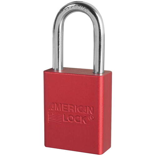 Cadenas de s&eacute;curit&eacute; American Lock, Rouge, Cl&eacute;s identiques, Aluminium, Largeur de 1-1/2" OSI Industrial Sales