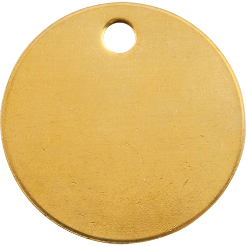 &eacute;tiquettes vierges, Laiton, 1,25" dia. OSI Industrial Sales