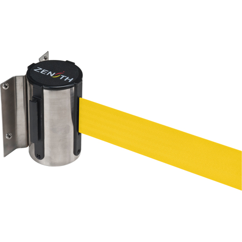 Wall Mount Barrier, Steel, Screw Mount, 12', Yellow Tape OSI Industrial Sales