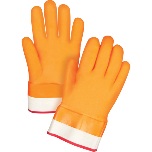 Gants doubl&eacute;s pour l'hiver r&eacute;sistants aux produits chimiques, Taille Grand/9, 10" lo, PVC, Doublure en Molleton de mousse, Gant de calibre hiver OSI Industrial Sales