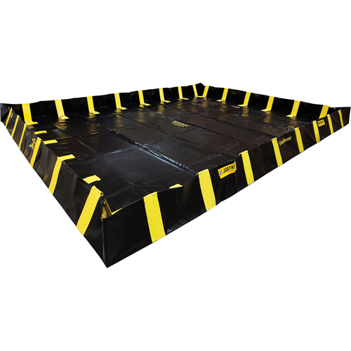 QuickBerm&reg; Containment Berm with Inside Wall Supports, 1795 gal. Capacity, 12' W x 20' L x 12" H, Snap-Up Bracket OSI Industrial Sales