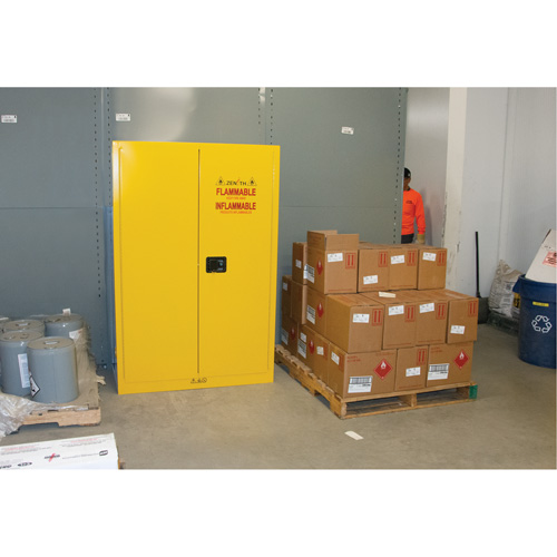 Flammable Storage Cabinet, 45 gal., 2 Door, 43" W x 65" H x 18" D OSI Industrial Sales