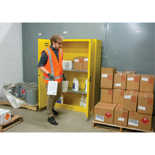 Flammable Storage Cabinet, 45 gal., 2 Door, 43" W x 65" H x 18" D OSI Industrial Sales