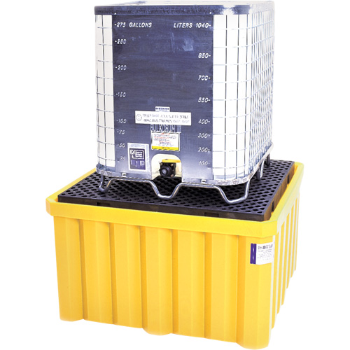 Palette antid&eacute;versement avec drain Ultra-IBC Spill Pallet , Capacit&eacute; de d&eacute;versement 400 gal. US, 58,75" x 58,75" x 33" OSI Industrial Sales