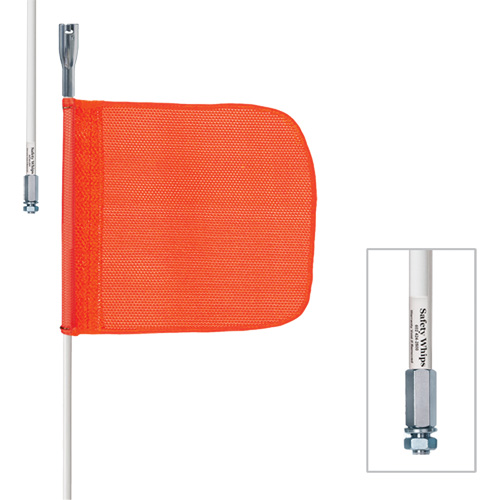 Safety Whip&reg; Heavy-Duty Whips, Threaded Mount, 10' High, Orange OSI Industrial Sales