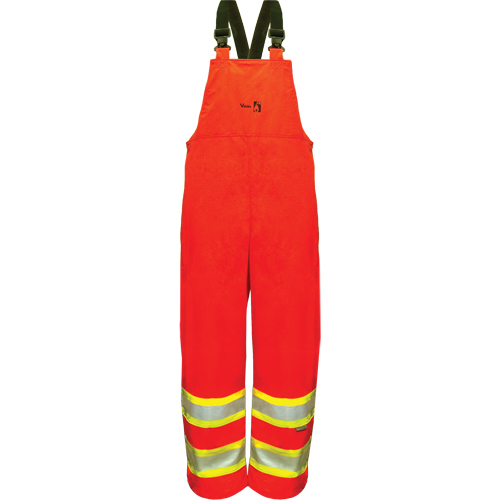 Pantalons &agrave; bavette de s&eacute;curit&eacute; imperm&eacute;ables ignifuges haute visibilit&eacute; en polyur&eacute;thane, 4T-Grand, Orange OSI Industrial Sales
