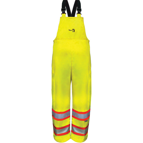 Hi-Vis FR/PU Safety Rain Bib Pants, Small, High Visibility Lime-Yellow OSI Industrial Sales