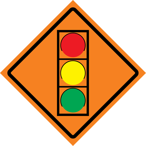Stop Light Roll-Up Traffic Sign, 29-1/2" x 29-1/2", Vinyl, Pictogram OSI Industrial Sales