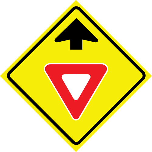 "Yield Ahead" Roll-Up Traffic Sign, 36" x 36", Vinyl, Pictogram OSI Industrial Sales