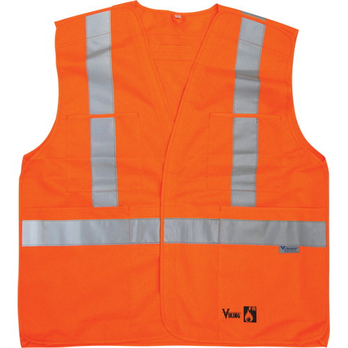 Vestes de s&eacute;curit&eacute; ignifug&eacute;es, Orange haute visibilit&eacute;, Moyen/Petit, Polyester OSI Industrial Sales