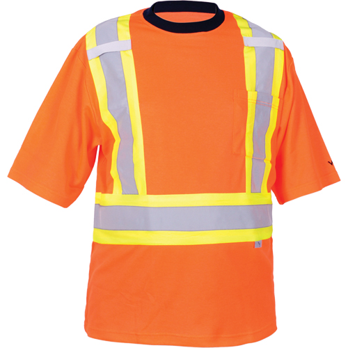 Safety T-Shirt, Polyester, Medium, High Visibility Orange OSI Industrial Sales