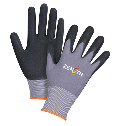 Gants ZX-1 de premi&egrave;re qualit&eacute; compatibles avec les &eacute;crans tactiles, 7/Petit, R&ecirc;vetement Nitrile/Mousse de nitrile, Calibre 15, Enveloppe en Nylon OSI Industrial Sales
