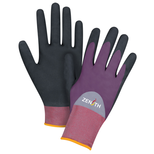 Gants enduits de premi&egrave;re qualit&eacute; ZX-2, 7/Petit, R&ecirc;vetement Nitrile/Mousse de nitrile, Calibre 18, Enveloppe en Nylon OSI Industrial Sales