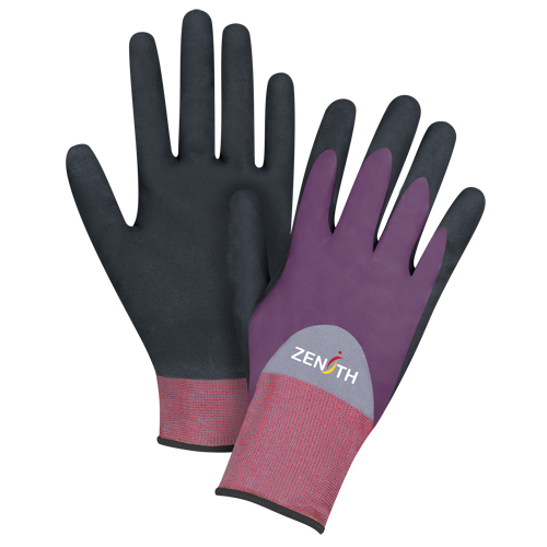 Gants enduits de premi&egrave;re qualit&eacute; ZX-2, 10/T-Grand, R&ecirc;vetement Nitrile/Mousse de nitrile, Calibre 18, Enveloppe en Nylon OSI Industrial Sales
