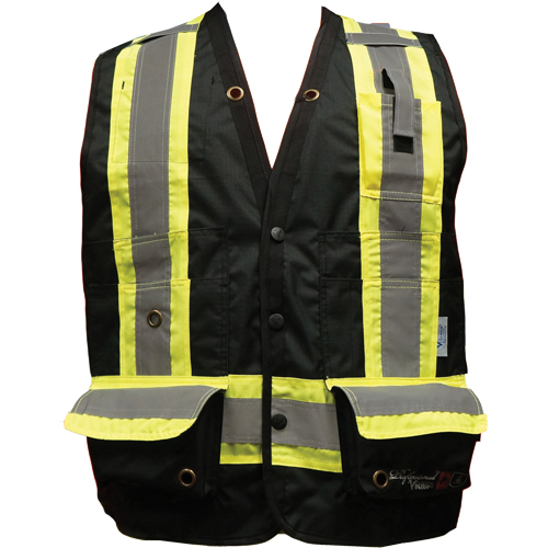 Fire Retardant Surveyor Safety Vest, Black, Small, Polyester OSI Industrial Sales