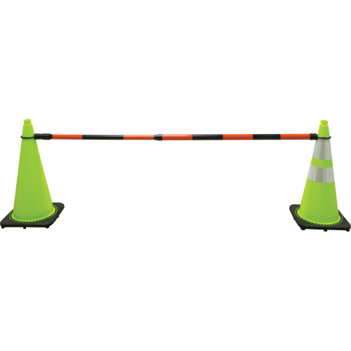 Retractable Cone Bar, 7' 5" Extended Length, Black/Orange OSI Industrial Sales