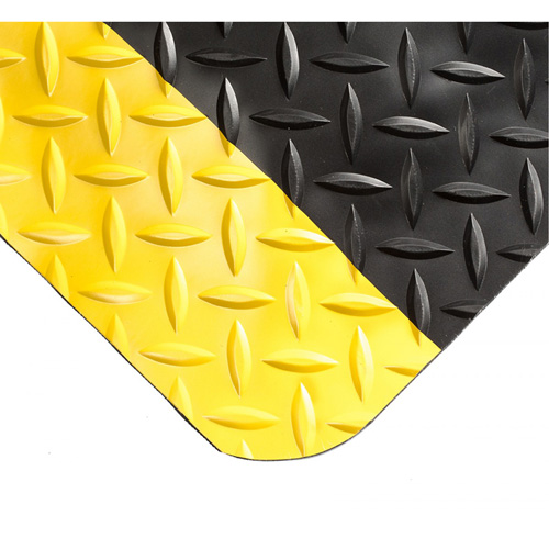 Smart Mats No.497, Diamond, 4' x 10' x 1", Black/Yellow, PVC/Urethane OSI Industrial Sales