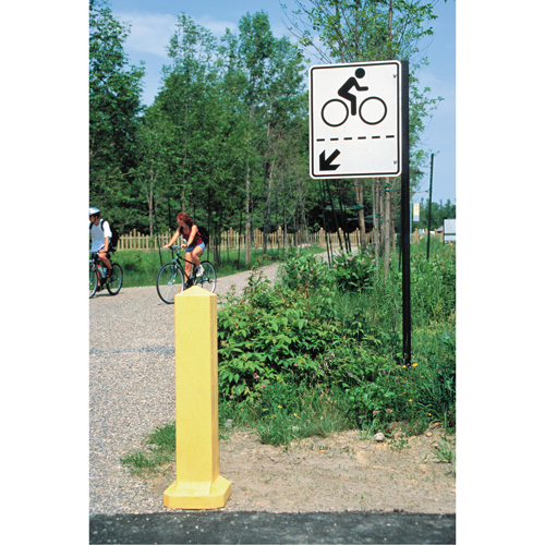 Bollards, Plastic, 33" H x 6" W, Yellow OSI Industrial Sales