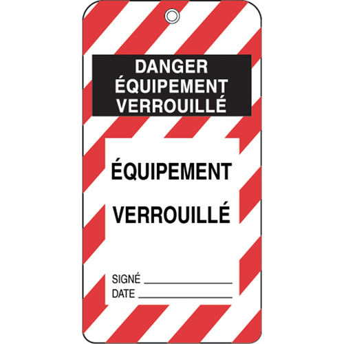 &eacute;tiquettes de verrouillage, Plastique, 3" la x 5-3/4" h, Français OSI Industrial Sales