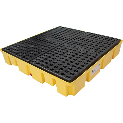 Palette de d&eacute;versements Poly-Slim-Line avec drain, Capacit&eacute; de d&eacute;versement 66 gal. US, 49" x 49" x 8,75" OSI Industrial Sales