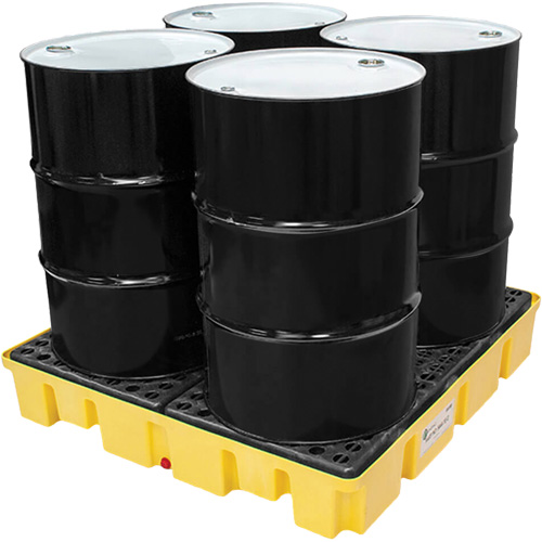Palette de d&eacute;versements Poly-Slim-Line avec drain, Capacit&eacute; de d&eacute;versement 66 gal. US, 49" x 49" x 8,75" OSI Industrial Sales