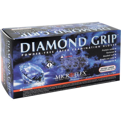 Diamond Grip Examination Gloves, Large, Latex, 8-mil, Powder-Free, Natural, Class 2 OSI Industrial Sales
