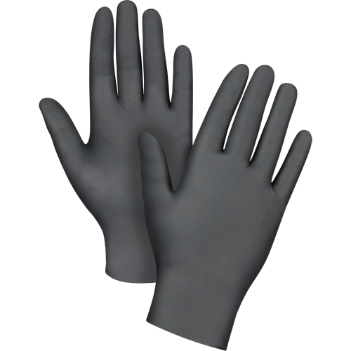 Puncture-Resistant Medical-Grade Disposable Gloves, Large, Nitrile, 5-mil, Powder-Free, Black, Class 2 OSI Industrial Sales