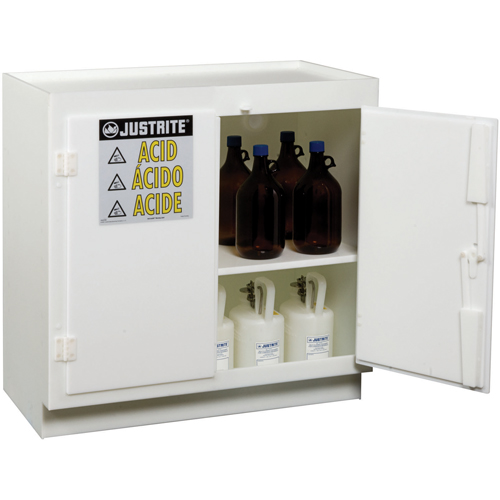 Armoires solides en poly&eacute;thyl&egrave;ne pour acides, 6 x 0,66043 gal., 36" x 35,75" x 21,75" OSI Industrial Sales