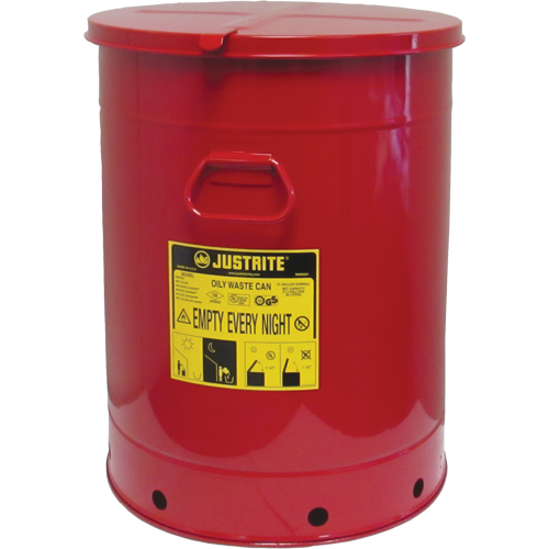 Contenant manuel pour d&eacute;chets huileux, Homologu&eacute; FM/List&eacute; UL, 21 gal. US, Rouge OSI Industrial Sales