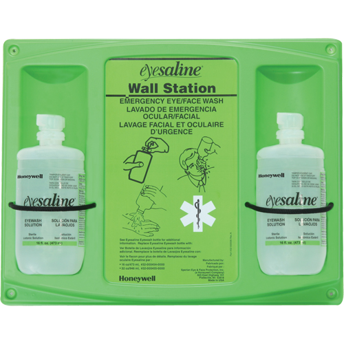 Saline Eyewash Wall Station, Double OSI Industrial Sales