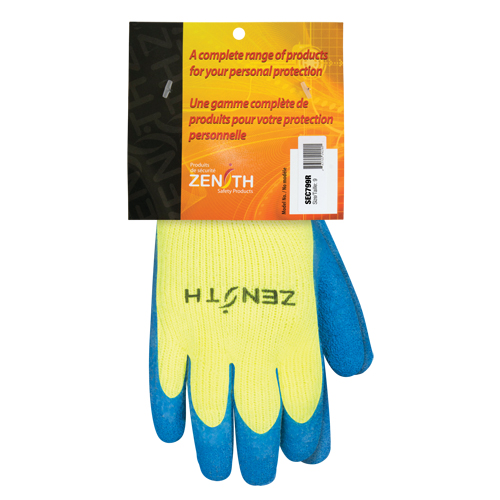 High Visibility Coated Gloves, 9, Rubber Latex Coating, 7 Gauge, Acrylic Shell OSI Industrial Sales
