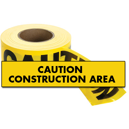 Standard Barricade Tape, English, 3" W x 1000' L, 2 mils, Black on Yellow OSI Industrial Sales