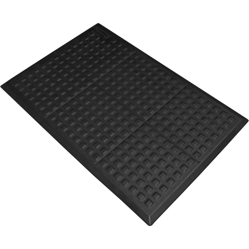 Tapis antifatigue Connect No 502 Rejuvenator pour poste de travail simple, Polyur&eacute;thane, 3' la c, 5' lo, 5/8" &eacute;paisseur, Noir OSI Industrial Sales