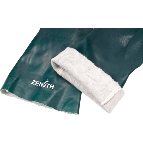 Double Dipped Green Gloves, 14" L, PVC, Cotton Jersey Inner Lining, 70-mil OSI Industrial Sales
