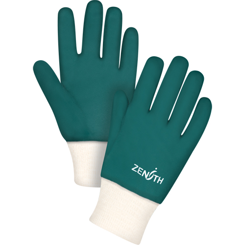 Double Dipped Green Gloves, 10" L, PVC, Cotton Jersey Inner Lining, 70-mil OSI Industrial Sales